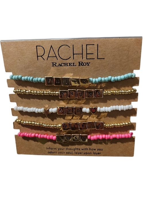 RACHEL Rachel Roy Jewelry - Rachel Roy layered "Faith Trust and Pixie Dust" bracelets